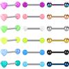 Rajnard Piercing Lingua Capezzolo 14G 14mm 16mm Acciaio Chirurgico con Brillantini Palla Perla Luminosa Piercing Gioielli Donne Ragazze