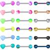 Rajnard Piercing Lingua Capezzolo 14G 14mm 16mm Acciaio Chirurgico con Brillantini Palla Perla Luminosa Piercing Gioielli Donne Ragazze