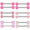 Rajnard Piercing Lingua Capezzolo 14G 14mm 16mm Acciaio Chirurgico con Brillantini Palla Perla Luminosa Piercing Gioielli Donne Ragazze