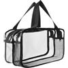 Aucuu Borse Da Toilette Trasparente, Beauty Case Trasparente, PVC Trousse da Viaggio, Borsa Cosmetici con separazione tra asciutto e bagnato, Cosmetici Trucco Portatile per Piscina, Viaggio