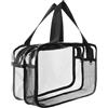 Aucuu Borse Da Toilette Trasparente, Beauty Case Trasparente, PVC Trousse da Viaggio, Borsa Cosmetici con separazione tra asciutto e bagnato, Cosmetici Trucco Portatile per Piscina, Viaggio