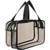 Aucuu Borse Da Toilette Trasparente, Beauty Case Trasparente, PVC Trousse da Viaggio, Borsa Cosmetici con separazione tra asciutto e bagnato, Cosmetici Trucco Portatile per Piscina, Viaggio
