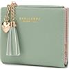 CHAOFANXI Portafoglio Donna Borsetta Portamonete Sottile Pochette Piccolo Portafogli in Pelle Squisita PU con Cerniera e chiusura a Scatto Scomparti per Carte Multipli, Verde