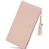 CHAOFANXI Portafoglio Donna Grande Portamonete Portafogli in Pelle Squisita PU con Cerniera e chiusura a Scatto Scomparti per Carte Multipli,L/Rosa