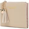 CHAOFANXI Portafoglio Donna Borsetta Portamonete Sottile Pochette Piccolo Portafogli in Pelle Squisita PU con Cerniera e chiusura a Scatto Scomparti per Carte Multipli, Beige