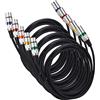 PERMUST 5 PC Cavo XLR a 3 pin maschio-femmina per microfono 10IN | Cavo XLR a 3 pin maschio-femmina per microfono cavo di collegamento cavo segnale DMX Cavi Dmx per luci da palcoscenico
