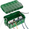 RESTMO Scatola di Protezione Impermeabile Extra-Large IP54, Verde | 32x22x13 cm, Scatola Elettrica da Esterno, Ideale per Proteggere Prese, Timer, Cavi di Alimentazione e Luci Decorative