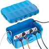 RESTMO Scatola di Protezione Impermeabile Extra-Large IP54, Blu | 32x22x13 cm, Scatola Elettrica da Esterno, Ideale per Proteggere Prese, Timer, Cavi di Alimentazione e Luci Decorative