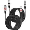 PERMUST 2 Cavi XLR simmetrici 8m maschio‑femmina per mixer e spettacoli live | Rame OFC, blocco metallo, per microfono e luci DMX palcoscenico XLR maschio a femmina, multicolore, DMX