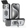 ESHUYI Cover per iPhone 18 Pro Max / 17 Pro Max con Custodia Fotocamera | Custodia antiurto con supporto ad anello, compatibile con supporti magnetici per auto, Grigio