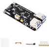 iiunius PCIe to 4-Ch USB3.2 Gen1 Board (C) Compatible with Raspberry Pi 5 PCIe to USB Adapater Up to 5Gbps Transmission Speed 2PIN or 33PIN Connector for Power Supply No Driver Required Plug and Play