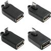 xiwai confezione da 4 pezzi, adattatore mini USB 2.0 tipo B maschio a USB 2.0 tipo A femmina OTG, angolato a 90 gradi, per telefono, tablet, disco, tastiera e dati.