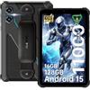 OUKITEL RT3 PLUS Rugged Tablet 11000mAh, 8 HD, Octa-Core MTK G81, Android 15 Tablet PC, 16GB RAM+128GB ROM/1TB, 16MP+8MP, IP68/Dual SIM 4G/NFC/Face ID/GPS Blu