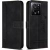 Bravoday Cover per Xiaomi Mi 13T PRO/Xiaomi Mi 13T, Flip Custodia in Pelle PU Portafoglio Custodia per Xiaomi Mi 13T PRO/Xiaomi Mi 13T, con Slot per Schede, Nero