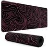 Mis.Moon Grande tappetino per mouse da gioco, con mappe topografiche con bordi cuciti, elegante tappetino per mouse con base antiscivolo, motivo venature del legno nero, 900 x 400 mm (lunghezza x