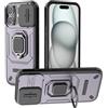 ESHUYI Cover per iPhone 18/iPhone 17 con Custodia Fotocamera | Custodia antiurto con supporto ad anello, compatibile con supporti magnetici per auto, Viola