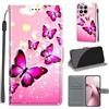 KENHONER Cover per Xiaomi 17T Pro 5G, farfalla rosa | Portafoglio Pelle PU, Magnetica, Resistente Agli Urti, Scomparto Carte Credito, Pieghevole, Flip Libro, Motivo
