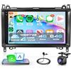 Rimoody 4G+64G Wireless Carplay Android Autoradio per Mercedes Benz A/B Class W169 W245 B200 W639 Vito Viano W906 Sprinter 9 Pollici Incell Schermo Autoradio Android Auto GPS Navi WiFi Bluetooth FM/RDS EQ/SWC