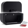 Babotech Supporto da parete per Apple TV 4K (tutti i modelli) - Possibilità di incollare o avvitare - Include accessori per colla o viti - salvaspazio e robusto - Made in Germany - Supporto da parete per Apple