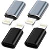 Ocbuo Adattatore USB C a Lightning (4 pezzi), adattatore da USB C a Lightning per iPhone 14 13 12 11 Pro Max i-Pad, adattatore USB C per iPhone supporta la ricarica veloce/trasferimento dati, non per cuffie