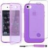 ebestStar - Cover Compatibile con iPhone 4, 4S Custodia Silicone Portafoglio Gel TPU, Protezione Anti Shock AntiGraffio Antiscivolo + Mini Penna, Viola [Apparecchio: 115.2 x 58.6 x 9.3mm, 3.5'']