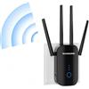WONLINK Ripetitore WiFi 1200Mbps Amplificatore Segnale WiFi Doppia Banda | 4 Antenne, Porta Ethernet, WPS, MU-MIMO, 3 modalità: Ripetitore / Router / AP, Indicatore Segnale, per Casa e Ufficio