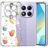 Choeeu ChoosEU Trasparente Cover per Xiaomi Redmi Note 14 Pro 5G con Fiori, Gatto | Sottile TPU Silicone Trasparente Custodia, Disegni Colorate Fiore Fiori Motivo, per Ragazza, Antiurto Protettiva Morbido Case