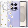 Choeeu ChoosEU Trasparente Cover per Xiaomi Redmi Note 14 Pro 4G, Bianco Giallo | Sottile TPU Silicone Trasparente Custodia, Disegni Colorate Fiore Fiori Motivo, per Ragazza, Antiurto Protettiva Morbido Case