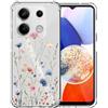 Choeeu ChoosEU Clear Cover per Xiaomi Redmi Note 13 Pro 5G / Poco X6 5G, Blu Rosa | Sottile TPU Silicone Trasparente Custodia, Disegni Colorate Fiore Fiori Motivo, per Ragazza, Antiurto Protettiva Morbido Case