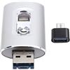 FEETER Chiavetta USB Photostick ad alta memoria esterna da 64 GB per telefono, PC, copia, foto, video, file, argento