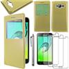 ebestStar - Cover Compatibile con Samsung J3 2016 Galaxy SM-J320F Custodia Portafoglio Protezione Flip Finestra View +Penna +3 Pellicole plastica, Dorato [Apparecchio: 142.3x71x7.9mm, 5.0'']
