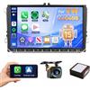 Roinvou 4+64G Autoradio Android 15 9'' per VW Golf 5 6 Passat Polo | CarPlay Android Auto per VW Tiguan Touran Caddy Skoda, 2DIN 9'', Mirror Link GPS, 32EQ WiFi FM/RDS SWC, Telecamera