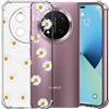 Choeeu ChoosEU Trasparente Cover per Honor Magic 7 Lite con Fiori, Bianco Giallo | Sottile TPU Silicone Trasparente Custodia, Disegni Colorate Fiore Fiori Motivo, per Ragazza, Antiurto Protettiva Morbido Case
