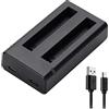 Trade-Shop Caricatore micro USB Dual LED BC-IS360X2B compatibile con INSTA360 ONE X2 Action Camera 360 Gradi Camera / 5V 2,1A