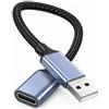 TAKUZA Adattatore da USB A a USB C, 0,2 m, 10 Gbps, per laptop e telefono | Cavo USB C femmina a USB maschio OTG, ricarica rapida 3A, plug & play, per lettore di schede e periferiche USB-C