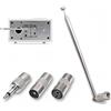XINXINGDINGSHENG Antenna FM per interni, 75 cm, antenna radio DAB telescopica a 7 sezioni, connettore maschio tipo F con 3 adattatori per ricevitore stereo AV HiFi, radio da tavolo, mini sistema (1 set argento)