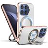 Eastcoo Custodia magnetica per Xiaomi 17T Pro, retro in pelle di lusso con supporto, supporto regolabile a 360°, resistente agli urti secondo gli standard militari, compatibile con MagSafe, per uomo e
