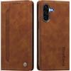 rongki Custodia per Samsung Galaxy A26, Cover in Pelle Sintetica Portafoglio con Slot per Carte, Supporto, Chiusura Magnetica, Antiurto Case per Samsung A26, Marrone