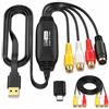 TEKFUSE Convertitore VHS USB 2.0 1080P UVC RCA S-Video Adattatore USB-C | Plug-and-Play in MP4 AVI, Compatibile NTSC PAL SECAM Windows 10 11 macOS, per Digitalizzazione VHS Hi8 DVD VCR, Kit Completo