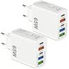Lumoia Caricatore USB C rapido 65W Presa USB Multiple 5 porte con 2 USB C PD + 2 USB A + QC3.0 Adattatore di alimentazione per iPhone 17 16 15 14 13 12 11 Pro Max per Samsung Galaxy Xiaomi Huawei