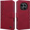 CASAFUNY Cover per Xiaomi Redmi Note 15 Pro Plus/Poco M8 Pro 5G,Rosso | Custodia in Pelle Portafoglio,a Libro Custodia, RFID Magnetica Protettiva Flip Case per Xiaomi Poco M8 Pro