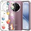 Choeeu ChoosEU Trasparente Cover per Honor Magic 7 Lite con Fiori, Gatto | Sottile TPU Silicone Trasparente Custodia, Disegni Colorate Fiore Fiori Motivo, per Ragazza, Antiurto Protettiva Morbido Case