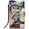 DiaryTown Cover per Samsung Galaxy A12 Custodia Folio in Pelle Custodia Antiurto Portafoglio Case con Slot per Schede Protettiva Leather Cover con Silicone Morbido Case, Gatto A