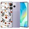 Choeeu ChoosEU Trasparente Cover per Xiaomi Redmi Note 14 5G, Rosso Verde | Sottile TPU Silicone Trasparente Custodia, Disegni Colorate Fiore Fiori Motivo, per Ragazza, Antiurto Protettiva Morbido Case