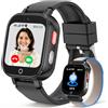 PTHTECHUS Smartwatch Bambini 4G con Videochiamata, Chat Vocale, IP68 Impermeabile | Modalità Classe Contapassi GPS SOS Sveglia Camera, Orologio Smartwatch Regalo per Bambino e Bambina 4-12 Anni - Nero Intenso