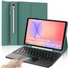 IVEOPPE Cover Tastiera per Samsung Galaxy Tab S10 Lite/S10 FE/S9 FE 10.9/S9 11 | Touchpad Magnetico Staccabile Keyboard, Italiano QWERTY, Custodia Tastiera Trackpad Bluetooth con Portapenna, Verde