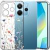Choeeu ChoosEU Trasparente Cover per Xiaomi Redmi Note 14 4G (EU), Blu Rosa | Sottile TPU Silicone Trasparente Custodia, Disegni Colorate Fiore Fiori Motivo, per Ragazza, Antiurto Protettiva Morbido Case