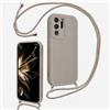 LEHEHE Cover per Huawei P30 PRO con Cordino Regolabile, Custodia Telefono a Tracolla e da Collo TPU Silicone Morbido Antiurto Cover Protezione Fotocamera-Marrone
