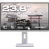 JapanNext Monitor PC da 23,8 IPS 2K WQHD (2560x1140) | USB-C | Bianco | HDR e KVM | Ricarica tramite USB-C (65 W) | Inclinazione regolabile | G-Sync/FreeSync | JN-IPS238Q-HSPC6-W