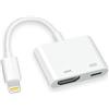 Naiyal Apple - Adattatore AV digitale certificato MFi, convertitore da Lightning a HDMI per iPhone 14, 13, 12, 11, X 8, 7 a TV HD, proiettore/monitor (bianco)